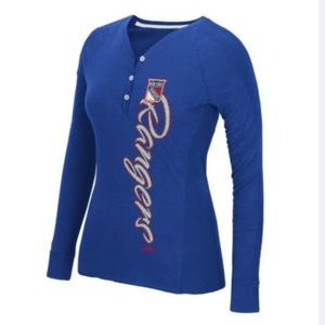 Women’s NY Rangers Henley Long Sleeve